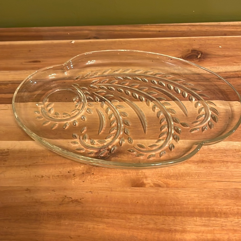 Vintage Clear Glass Snack Tray